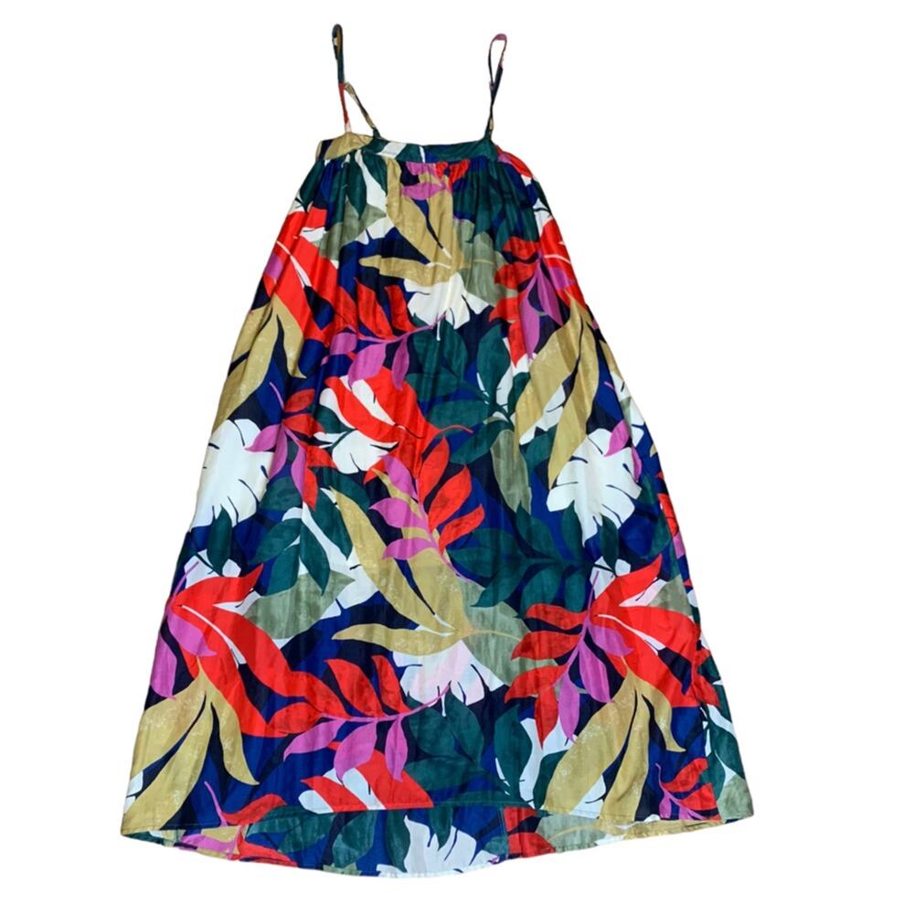 A New Day Sun Dress Spaghetti Strap Tropical Print Multicolor Size XS